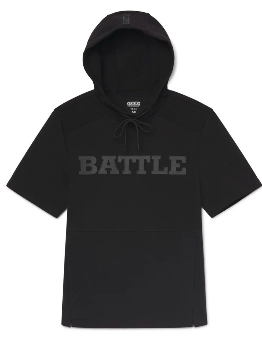 Hoodie Short-Sleeve Hooded Pullover - Black size XXL